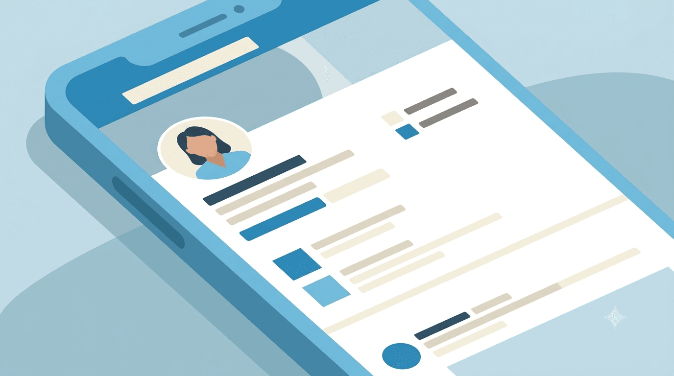 Sequenza di attenzione su un profilo LinkedIn: foto, nome, qualifica
